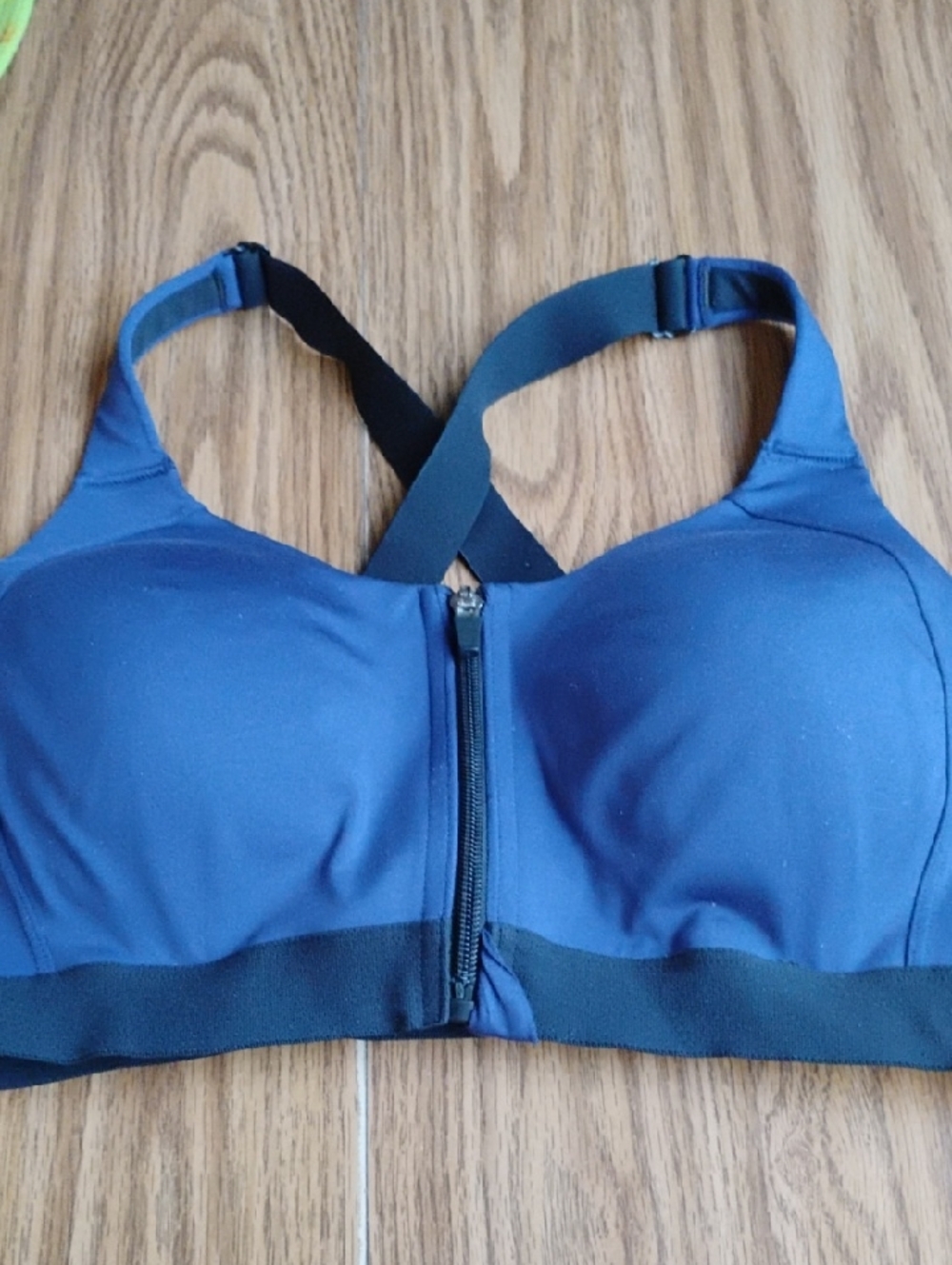 NAVY BLUE SPORTS BRA 🏃🏻‍♀️ LAYER 8 ZIP FRONT QWICK-DRY Sz XL VNPLC